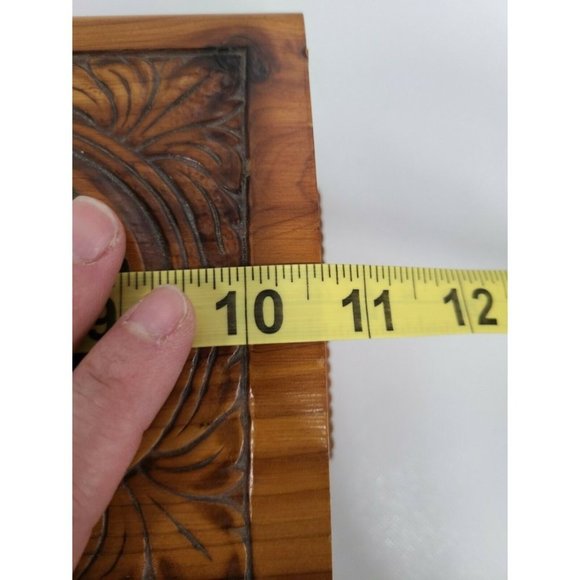 Vintage Hand Carved Painted Art Wood Jewelry Box - Picture 10 of 12